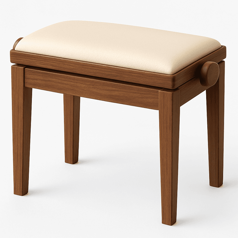 Hidrau BG1 Regulerbar Pianokrakk Valnøtt 1 Matt med Beige sete i Ekte Skinn