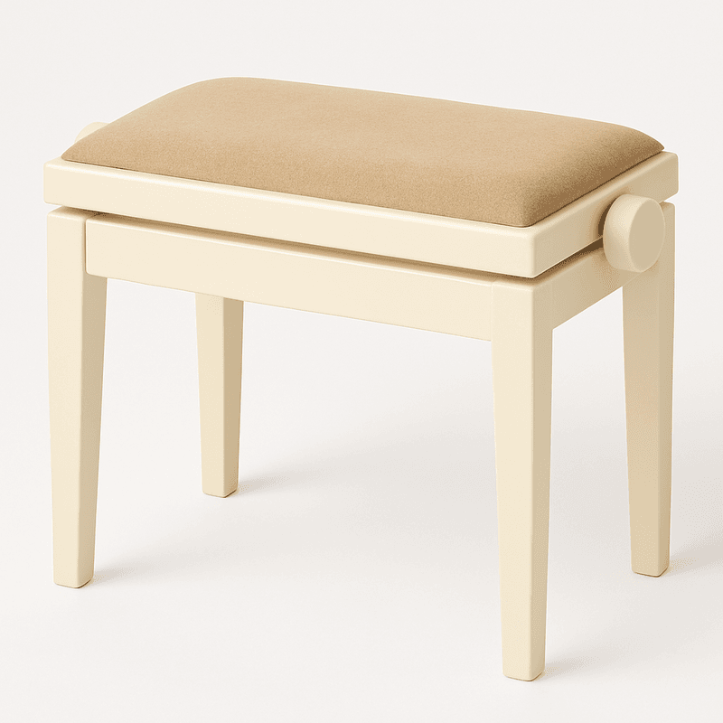 Hidrau BG1 Regulerbar Pianokrakk Elfenben Matt med Beige sete i Velur