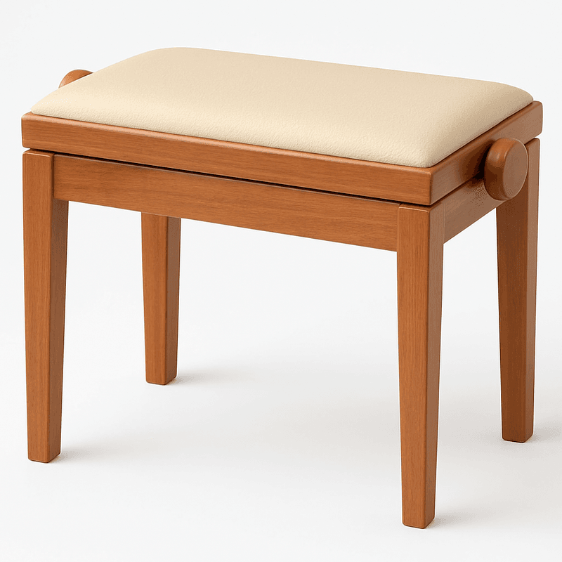 Hidrau BG1 Regulerbar Pianokrakk Kirsebær Matt med Beige sete i Ekte Skinn