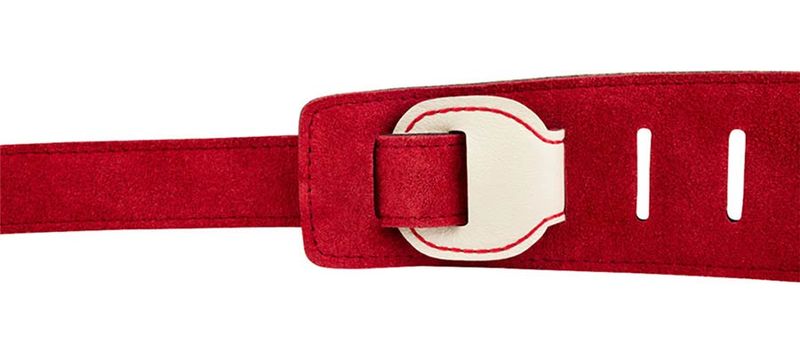 Fender  John 5 leather strap, white and red