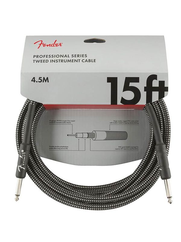 Fender Professional Tweed Inst.cable, 15ft, gray tweed