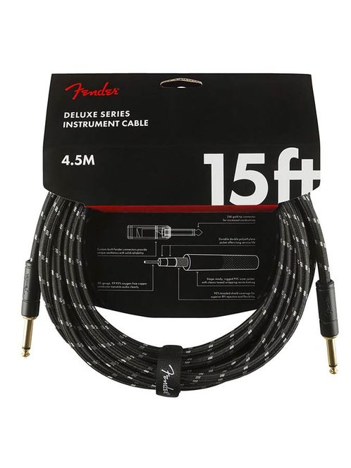Hovedbilde Fender Deluxe Series Inst.cable, 15ft, black tweed