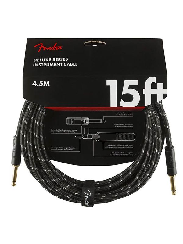 Fender Deluxe Series Inst.cable, 15ft, black tweed