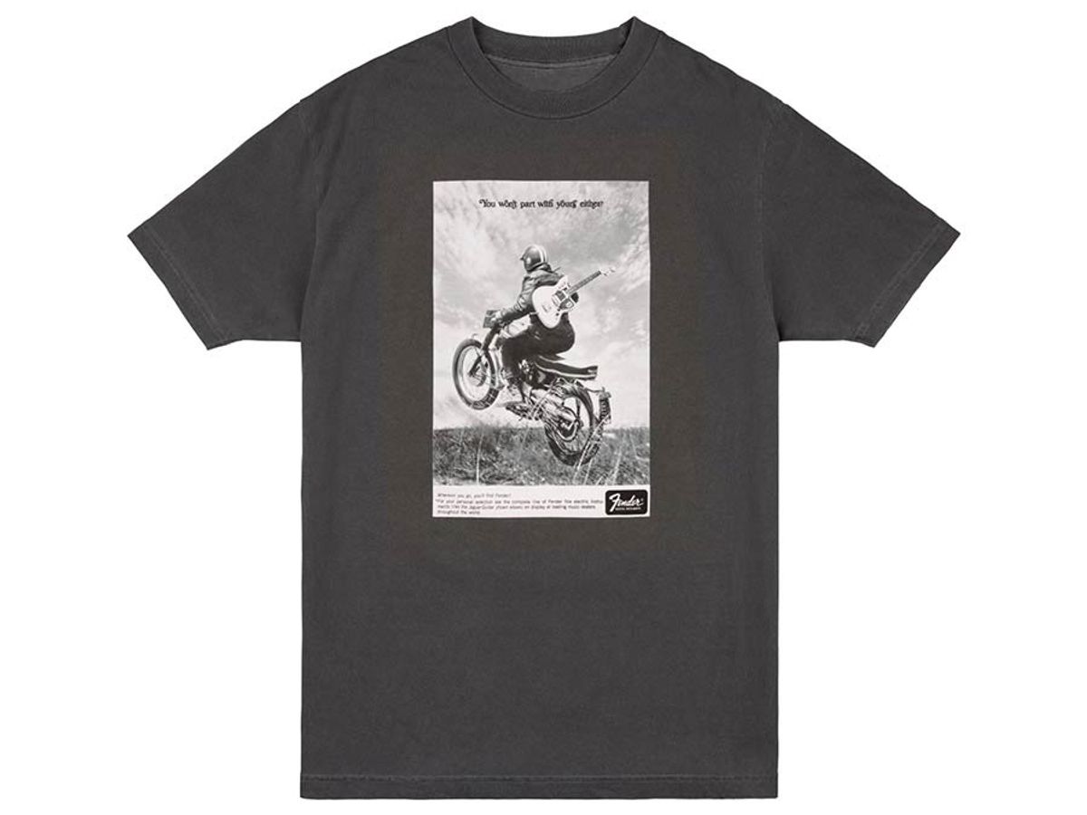 Fender vintage ad biker tee, graphite, XL