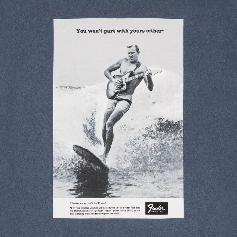 Fender vintage ad surfer tee, ocean S
