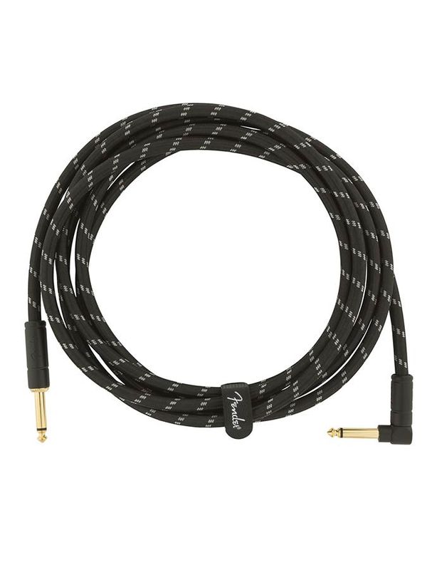 Fender Deluxe Series Inst.cable, 10ft, 1x angled, black tweed