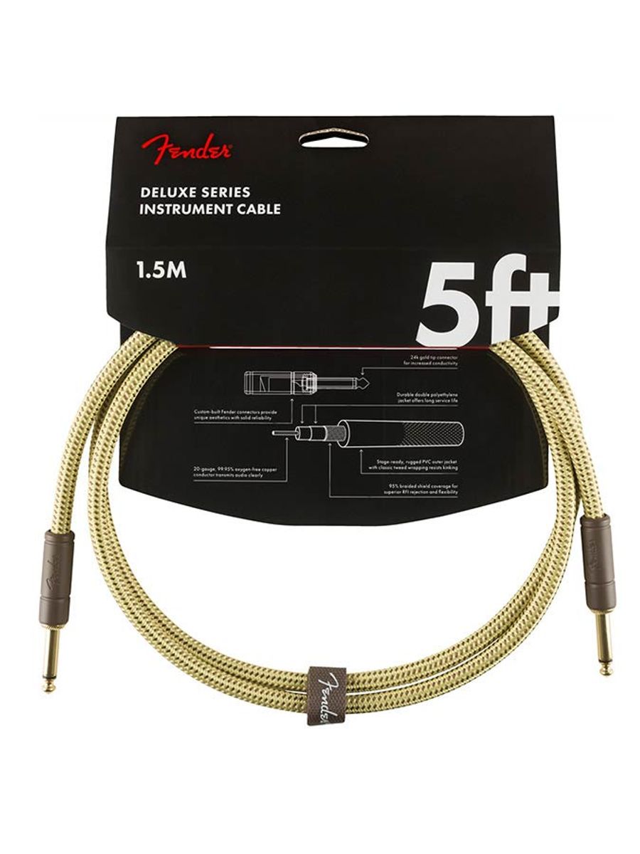 Fender Deluxe Series Inst.cable, 5ft, tweed