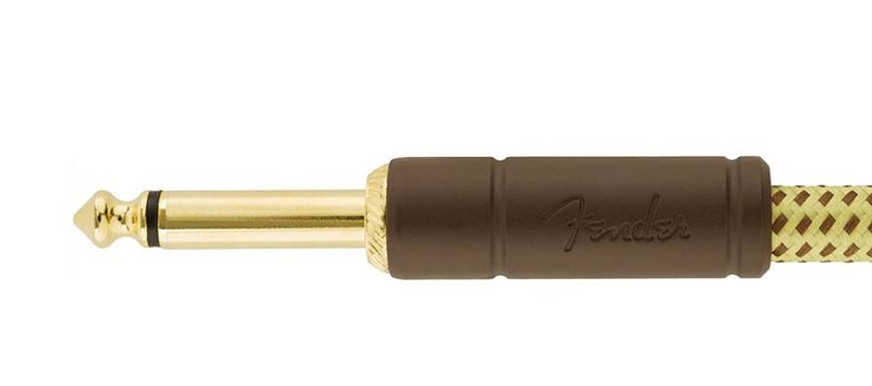 Fender Deluxe Series Inst.cable, 10ft, 1x angled, tweed