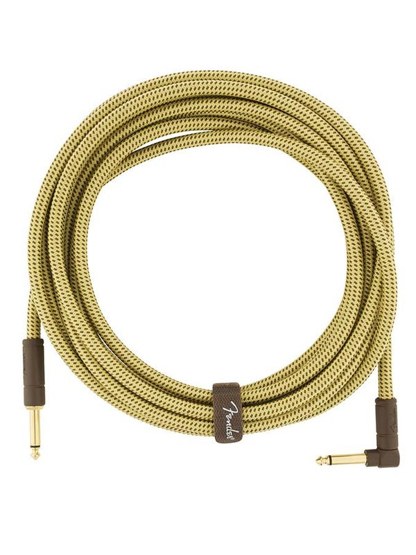 Fender Deluxe Series Inst.cable, 10ft, 1x angled, tweed