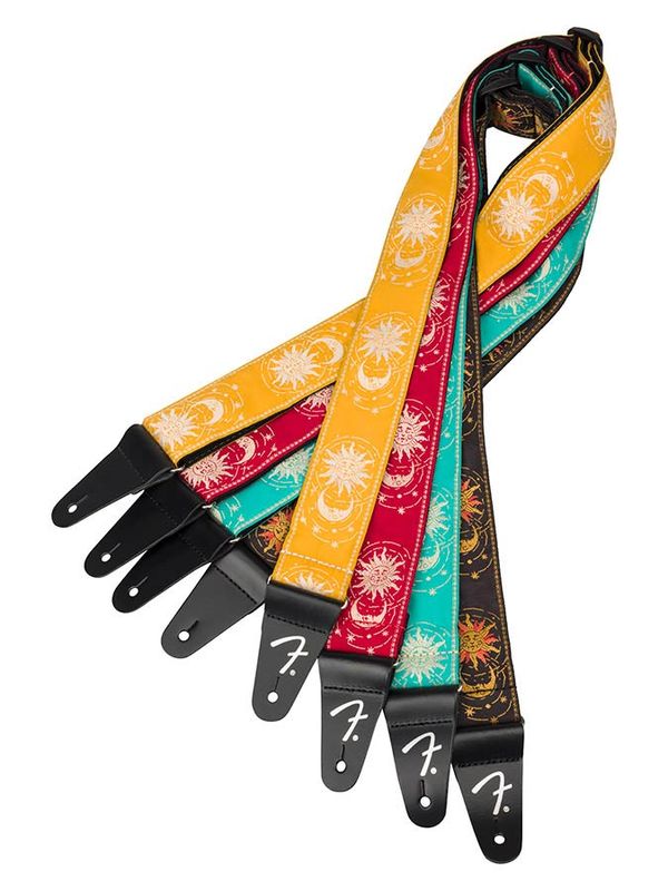 Fender  AM Vintage II woven Git.strap, sun & moon design, dark