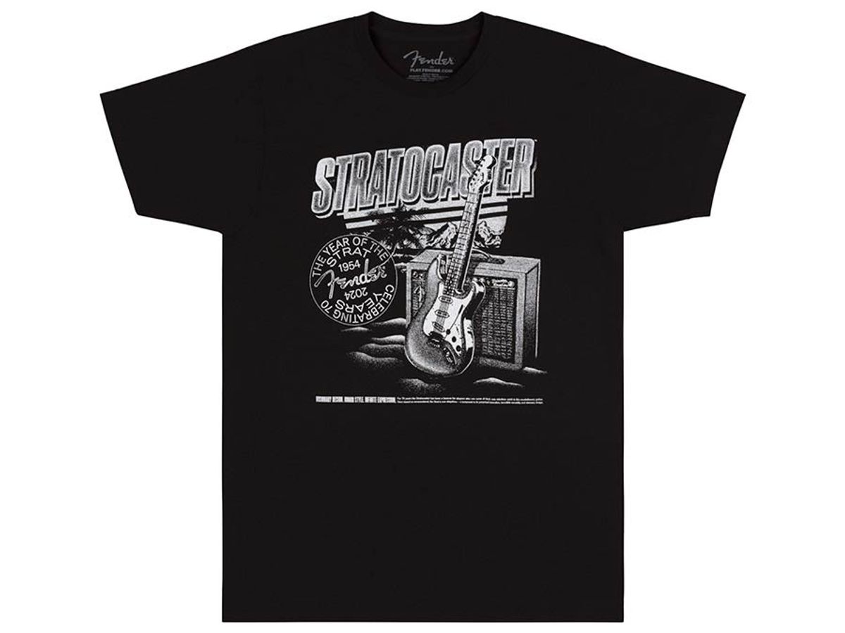 Fender Stratocaster 70th Anniversary, tee, black, XL