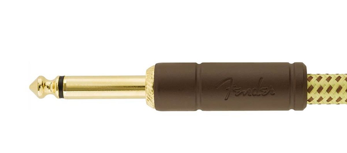 Fender Deluxe Series Inst.cable, 18.6ft, 1x angled, tweed