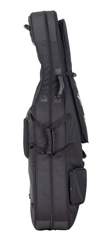 Boston deluxe cello bag 4/4, black 1680D nylon, 25mm polyethylene foam padding with luxe velour interior