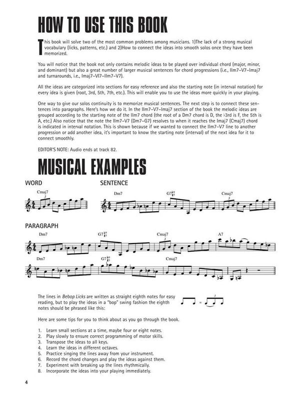 Bebop Licks For Piano -
