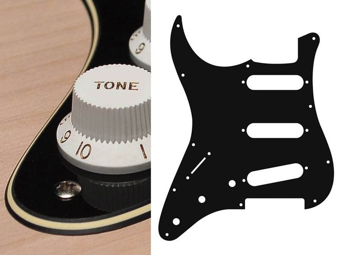 Hovedbilde Boston SL-313 Pickguard Strat - Black & Cream (Lefthand)
