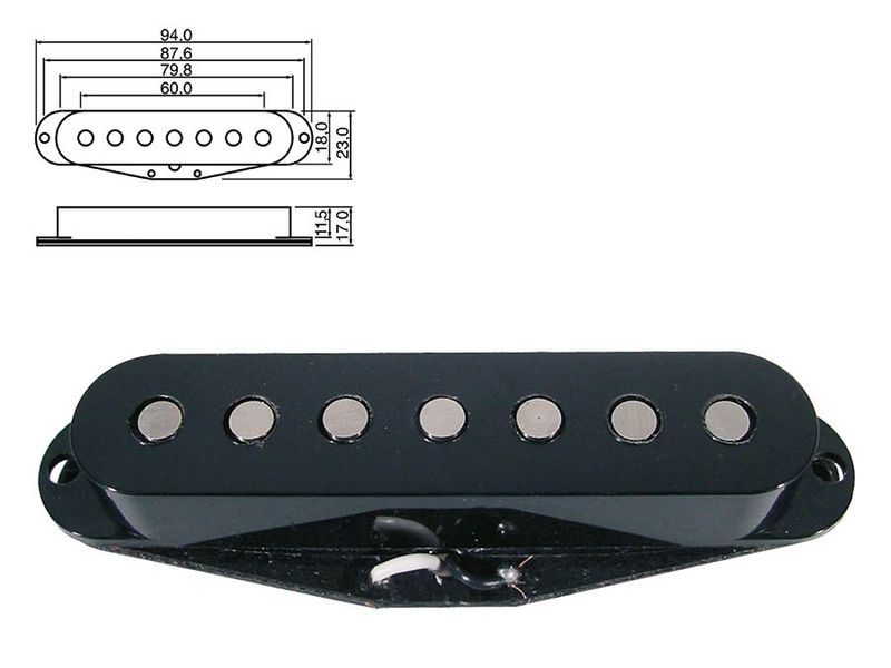 Boston PU-19 Single Coil 7-str - Black