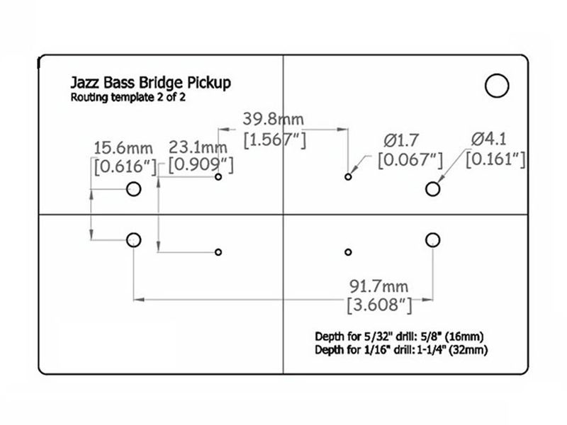 Boston ART-JB/B pickup routing template JB bridge