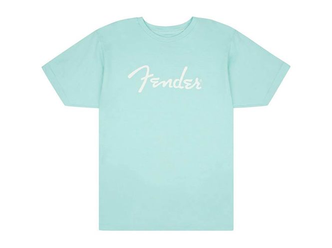 Hovedbilde Fender  T-Shirts spaghetti logo, daphne blue, XL