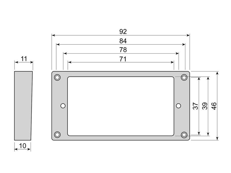 Boston HCS100110IV Humbucker Frame 10x11 mm Ivory