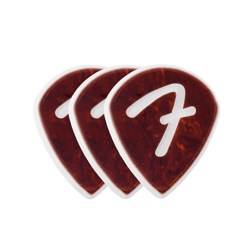 Fender  celluloid picks, F grip, 551 shape, shell, 3-pack