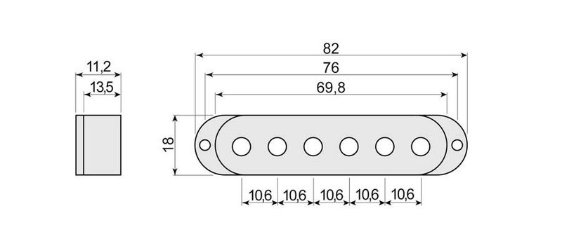 Boston SPC-62 Pickup Cover Single Coil - Ivory