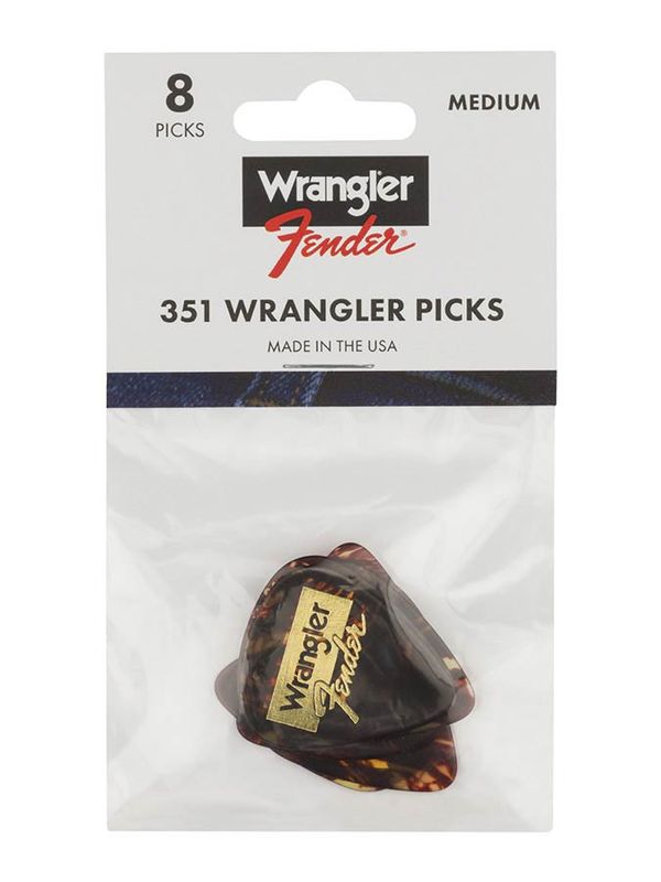 Fender  Wrangler picks, 351 , tortoiseshell, 8-pack