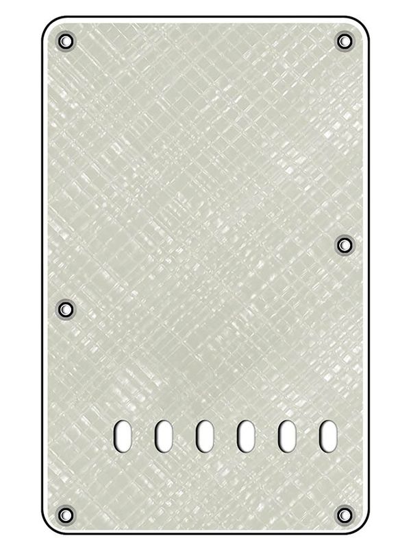 Boston BP-413 Strat Back Plate - Pearl White Webbing