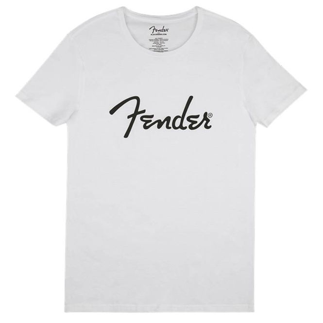 Hovedbilde Fender  T-Shirts spaghetti logo men's tee, white, ...
