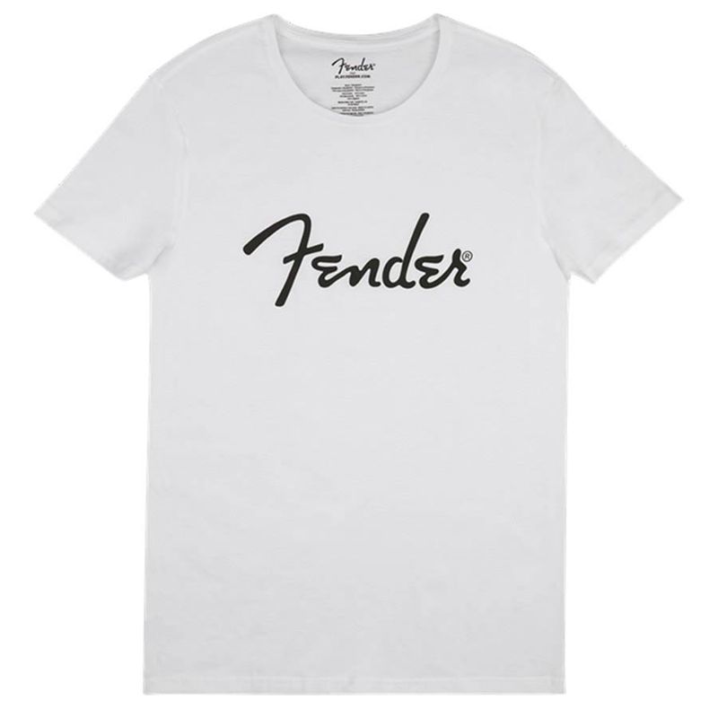 Fender  T-Shirts spaghetti logo men's tee, white, L