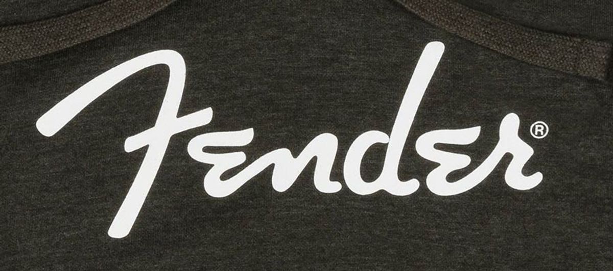 Fender  spaghetti logo hoodie, grey heather, L