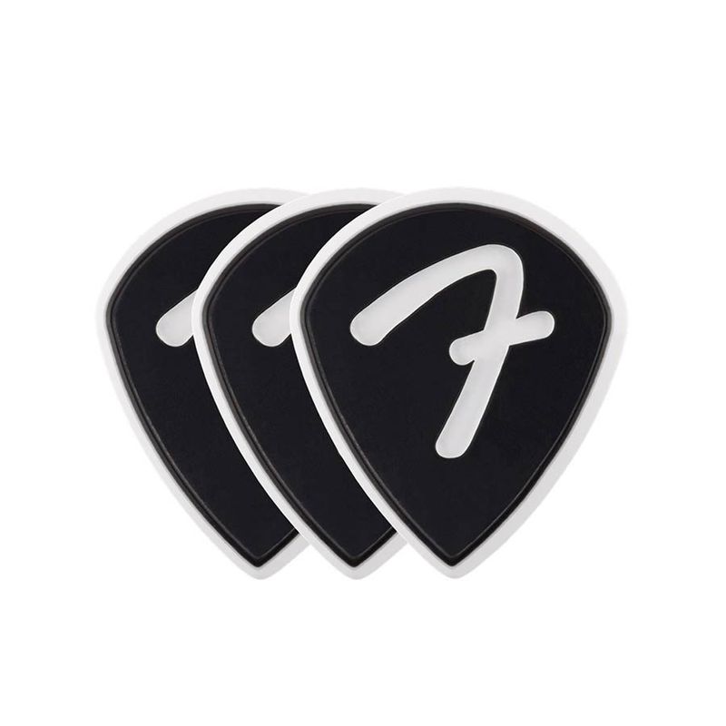 Fender  celluloid picks, F grip, 551 shape, black, 3-pack