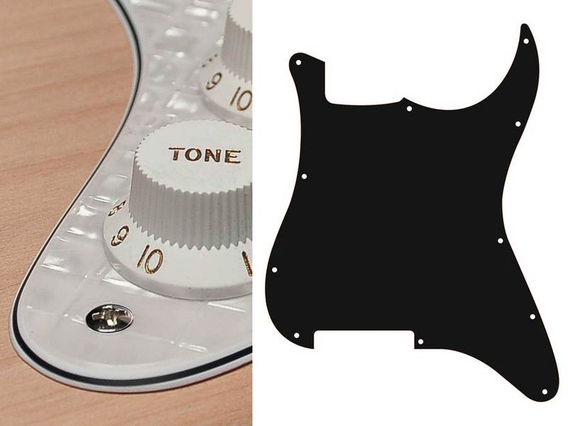 Boston ST-400 Pickguard Strat - Pearl White Webbing