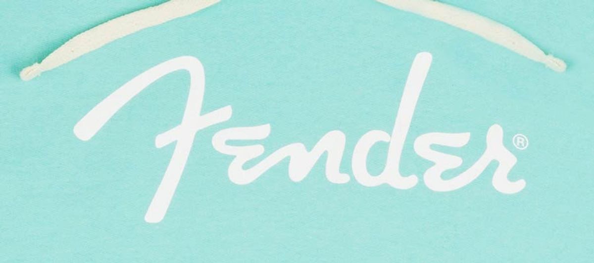 Fender  spaghetti logo hoodie, daphne blue, XXL