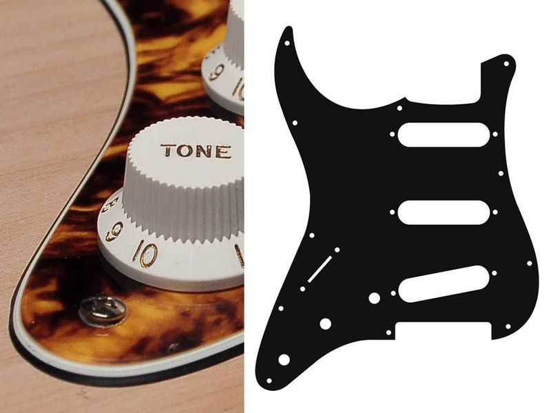 Boston SL-313 Pickguard Strat - Marble Yellow (Lefthand)
