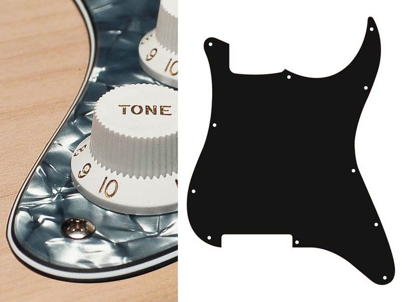 Boston ST-400 Pickguard Strat - Pearl Black