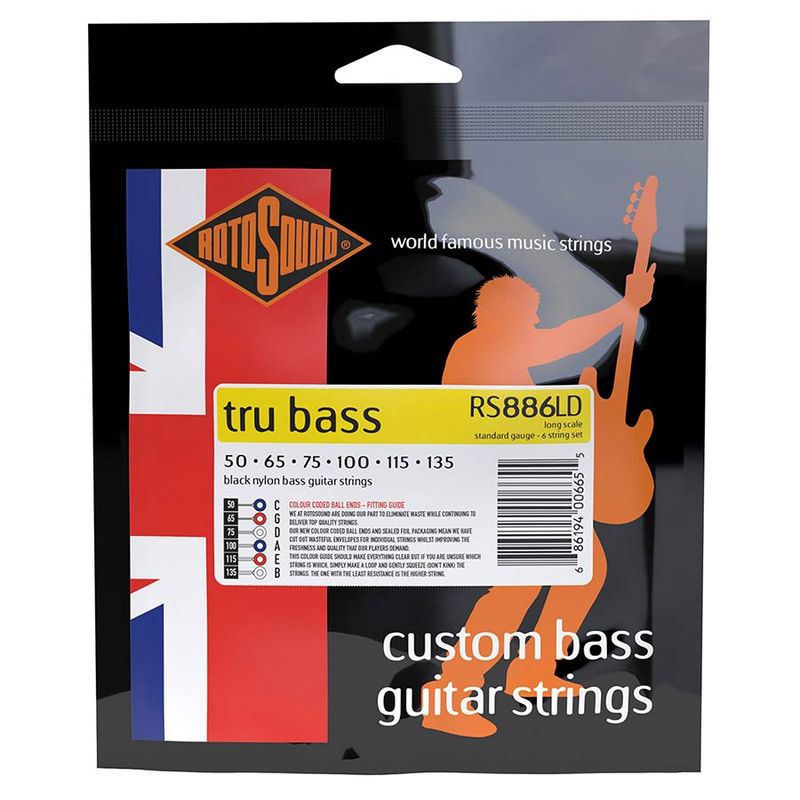 Rotosound RS886LD Tru Bass Nylon Flatwound 6-str