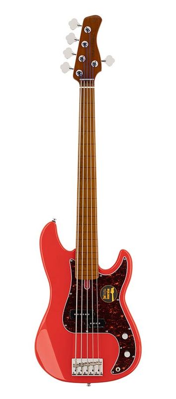 Sire P5 Series Marcus Miller Fretless Alder 5-string Passive Bass Guitar Dakota Red
