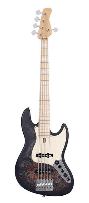 Hovedbilde Sire V7 Series Marcus Miller swamp ash reissue 5-string active bass guitar, transparent black satin
