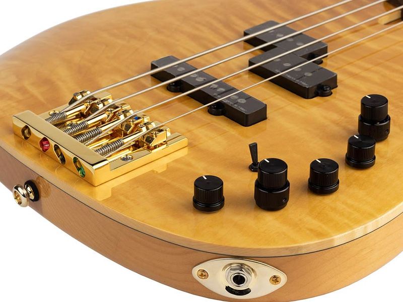 Sire P10 Series Marcus Miller swamp ash + flamed maple 4-string active bass guitar natural, with hard case