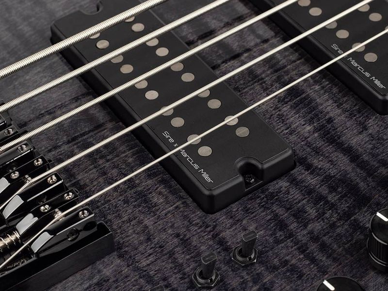 Sire M7 2nd Gen Series Marcus Miller Swamp Ash + Solid Maple 5-string Bass Guitar Transparent Black