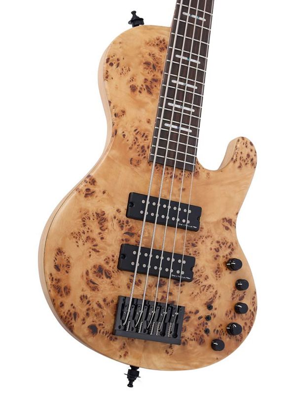 Sire F Series Marcus Miller swamp ash + poplar burl 5-str. active, natural satin, with hardcase