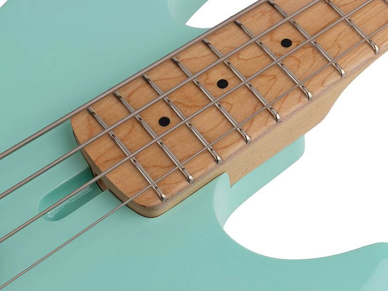 Sire U5 Series Marcus Miller Alder with Flamed Maple Top 4- string Short Scale Bass Guitar Mint Green