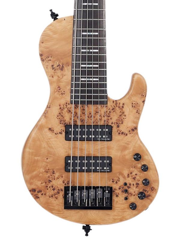 Sire F Series Marcus Miller swamp ash + poplar burl 6-str. active, natural satin, with hardcase
