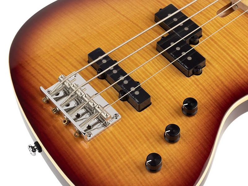 Sire U5 Series Marcus Miller Alder with Flamed Maple Top  4- string Short Scale Bass Guitar Tobacco Sunburst
