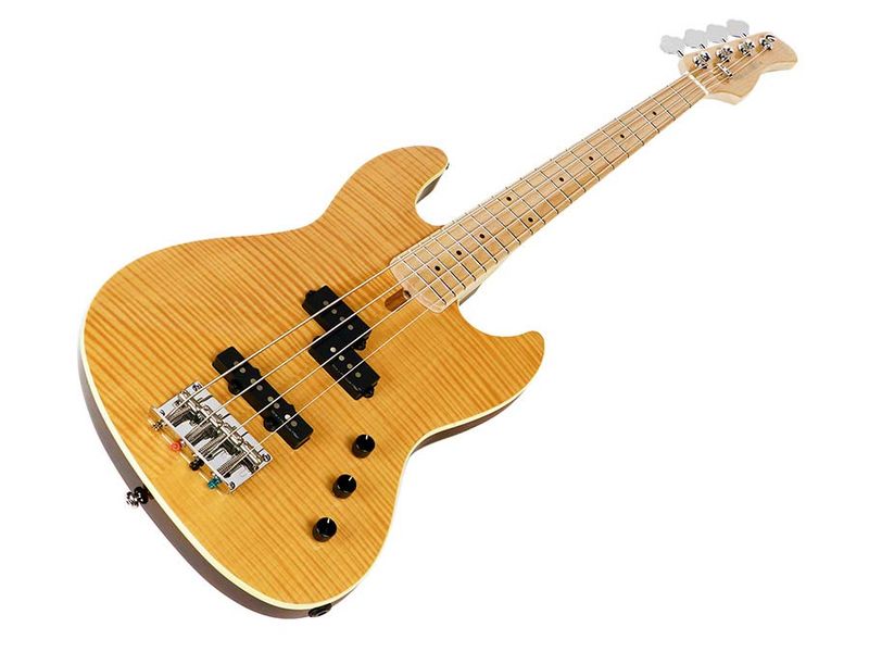 Sire U5 Series Marcus Miller Alder with Flamed Maple Top 4- string Short Scale Bass Guitar Natural
