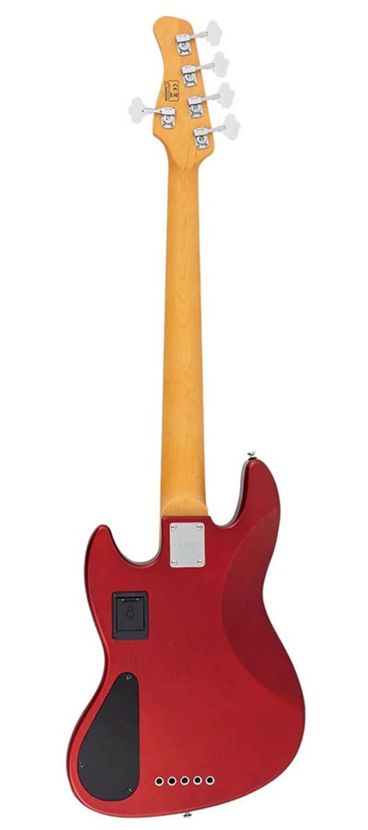 Sire V6 5/CAR mahogany+ash top 5-string active bass guitar candy apple red