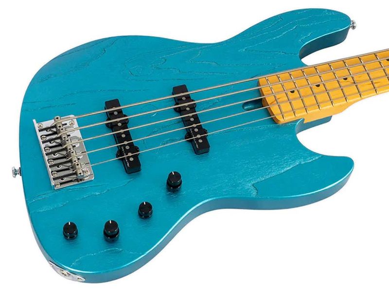 Sire V6 5/OTB mahogany+ash top 5-string active bass guitar ocean turqoise blue