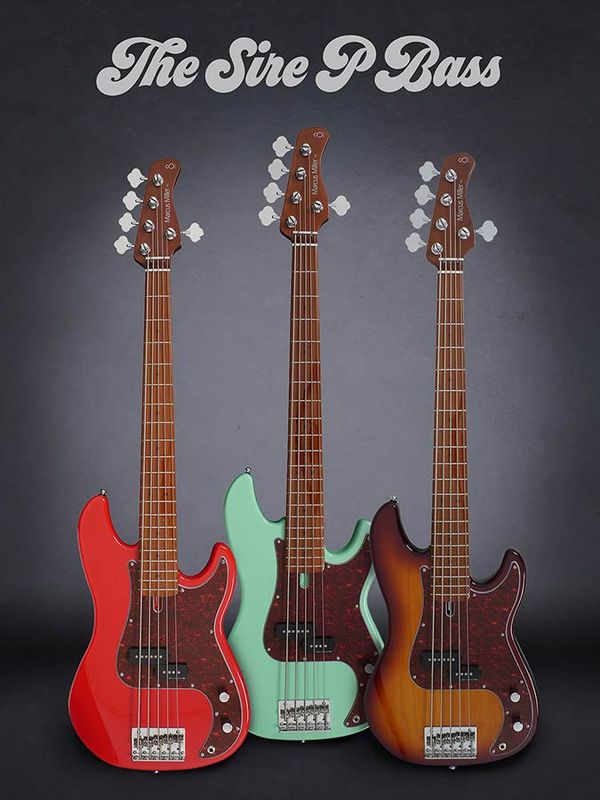 Sire P5 Series Marcus Miller Lefty Alder 5-string Passive Bass Guitar Tobacco Sunburst