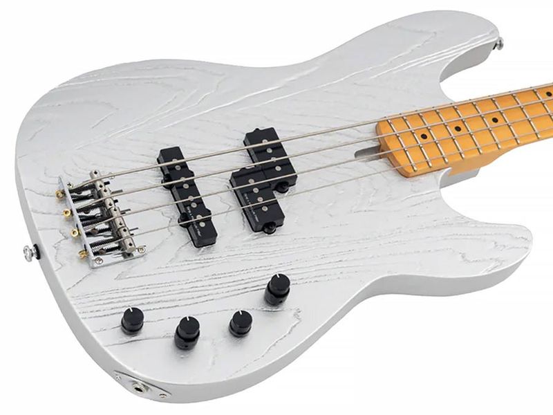 Sire P6 4/ISV mahogany+ash top 4-string active bass guitar inca silver