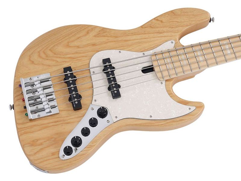 Sire V7 Series Marcus Miller swamp ash reissue 5-string active bass guitar, natural satin